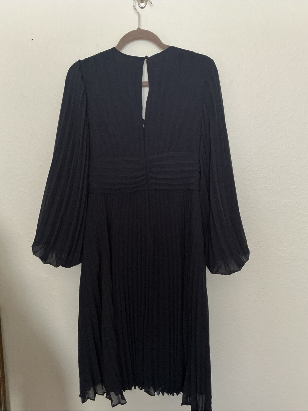 NEW Navy blue Pleated Long-Sleeve Women's Dress